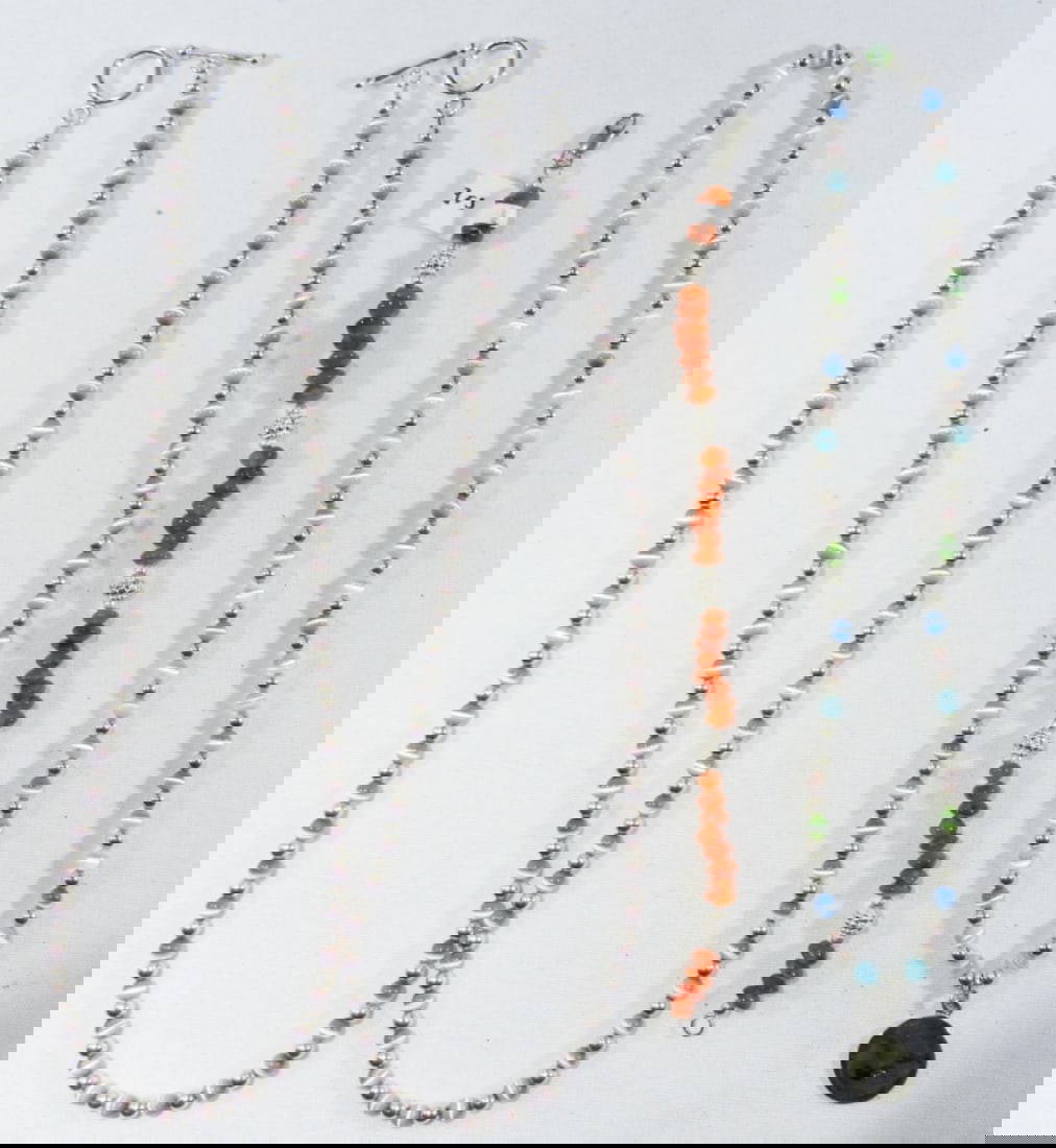 Sterling Silver & Beaded Jewelry Lot Auction