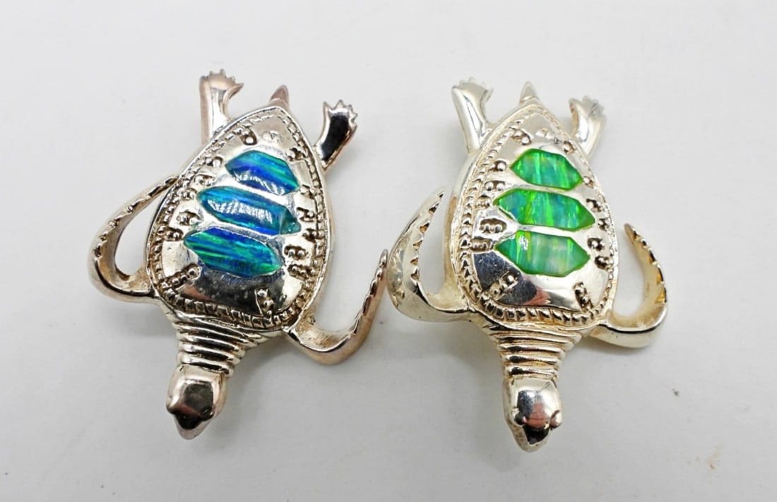 (2) STERLING TURTLE PINS (1 of 3)