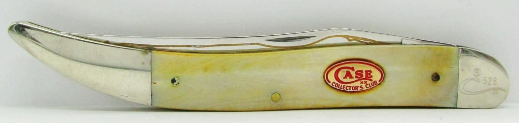 1994 Case Collector's Club BW10098 Pocketknife: Red CaseXX Collector's Club Shield; Smooth Bone Large Toothpick Knife - New! Serial Number 528.