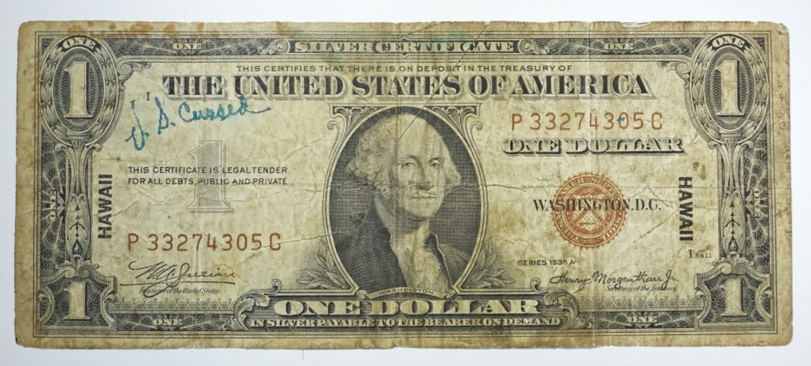 1935 $1 HAWAII SILVER CERTIFICATE (1 of 2)