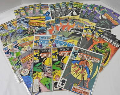 (33) MARVEL WEB of SPIDER-MAN COMIC LOT: #14-#34 MIX - SOME DUPLICATES - SLEEVED OVERALL NICE CONDITION