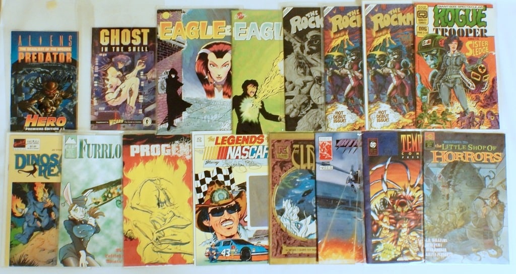 (16) VINTAGE SLEEVED COMICS - GREAT MIX!: ALIENS, LITTLE SHOP OF HORRORS, & MANY OTHERS! - SOME BOARDED / MOST SLEEVED