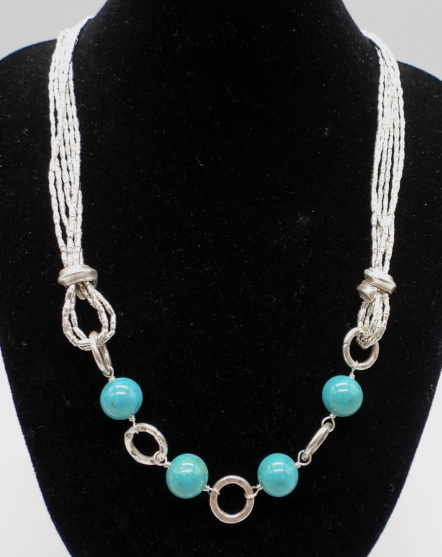 LIQUID STERLING & TURQUOISE NECKLACE (1 of 3)