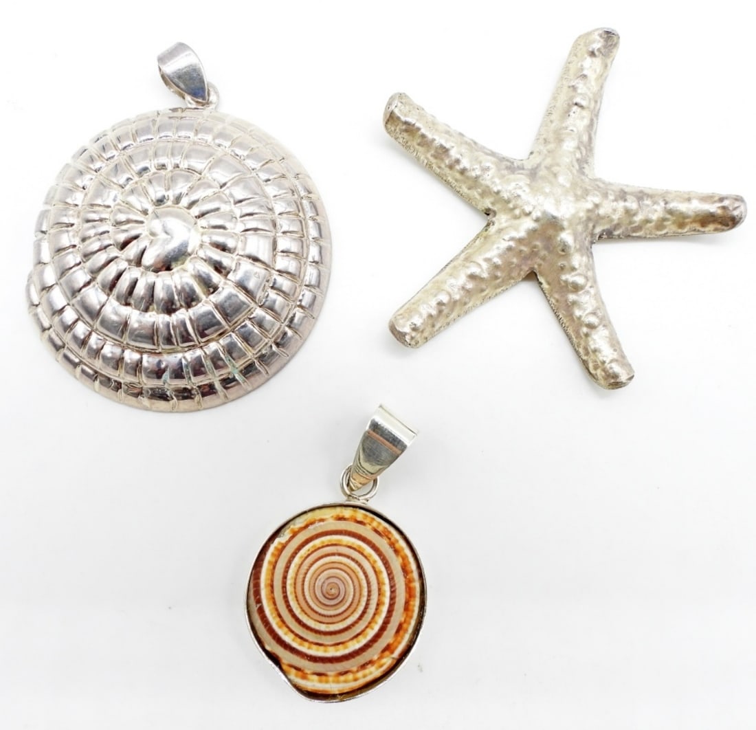 SEA THEME STERLING PENDANTS (1 of 3)