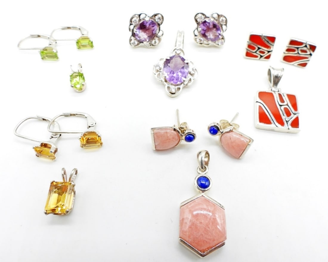 (5)STERLING PENDANT AND EARRING SETS (1 of 3)