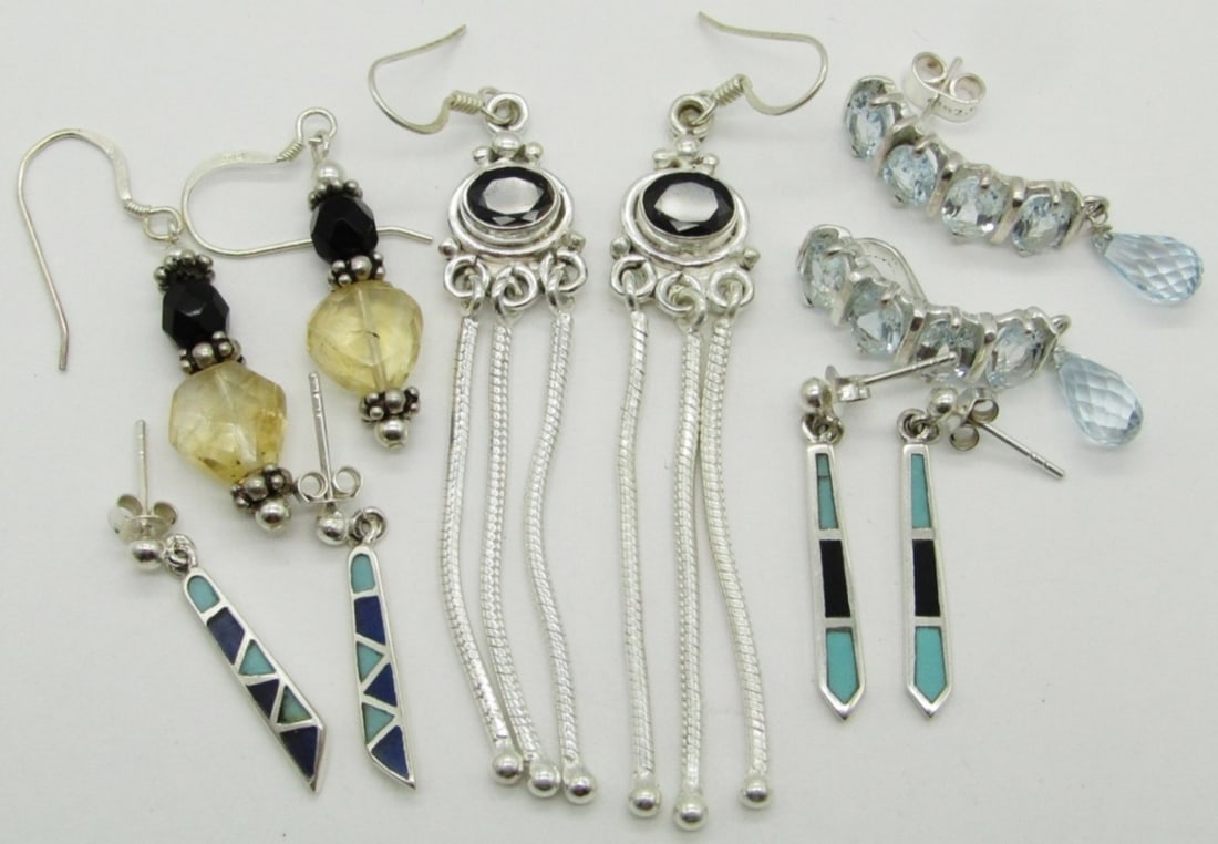 (5) Pairs Sterling Pierced Earrings (1 of 2)