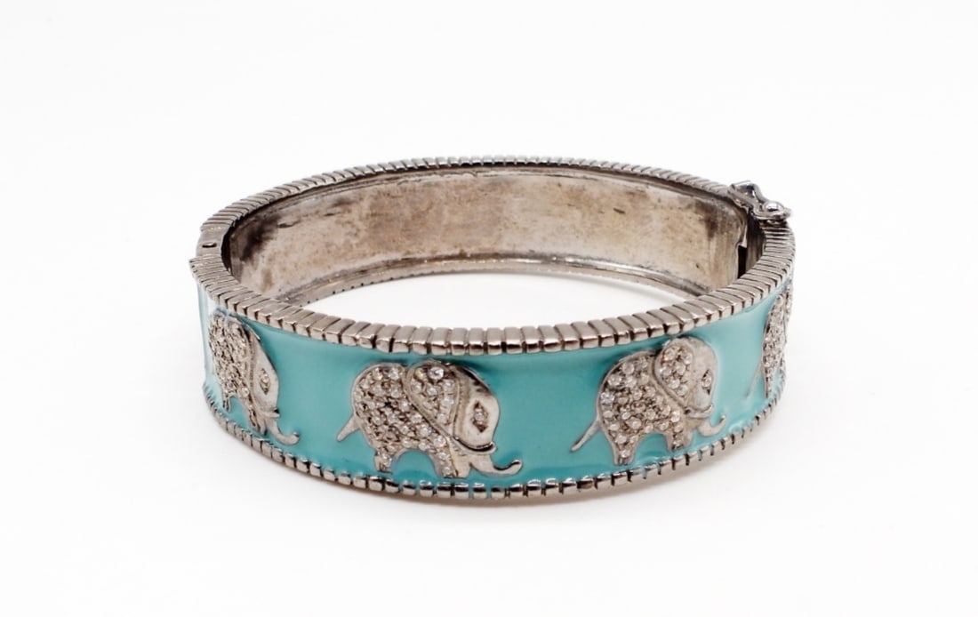 ELEPHANT STERLING HINGE BRACELET (1 of 5)