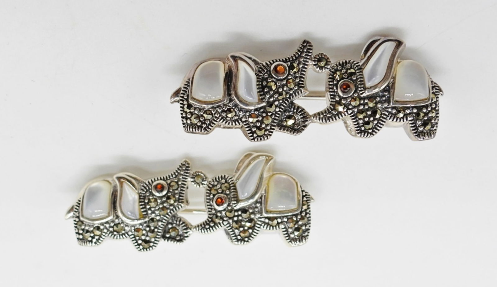 MARCASITE STERLING ELEPHANT PINS (1 of 4)