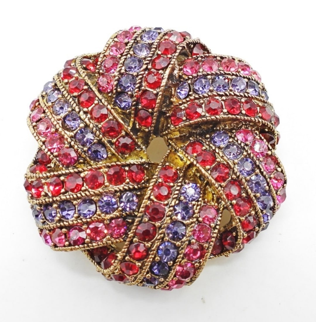MONET VINTAGE RED RHINESTONE BROOCH (1 of 3)