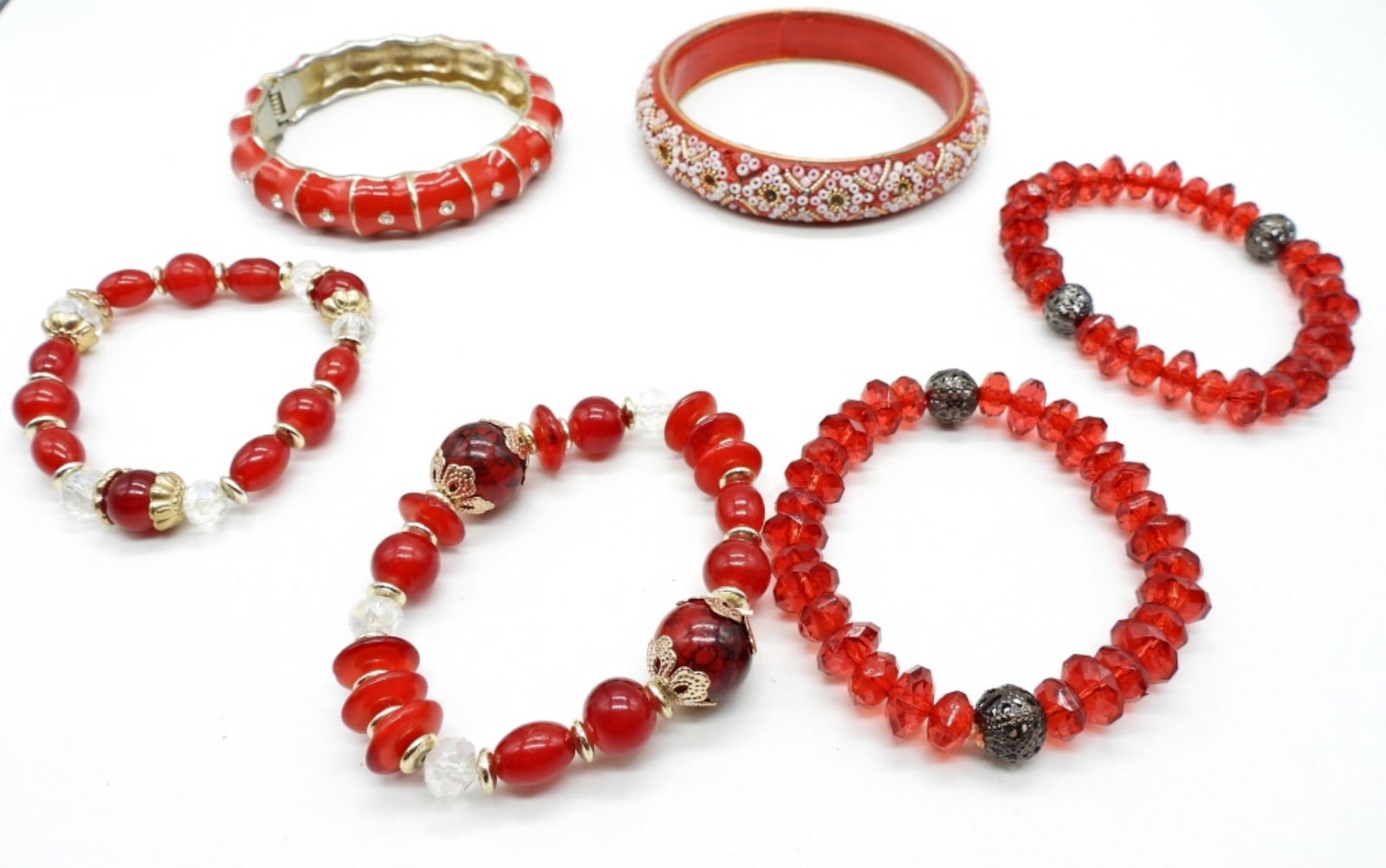 (6) MIX & MATCH RED BRACELETS (1 of 3)