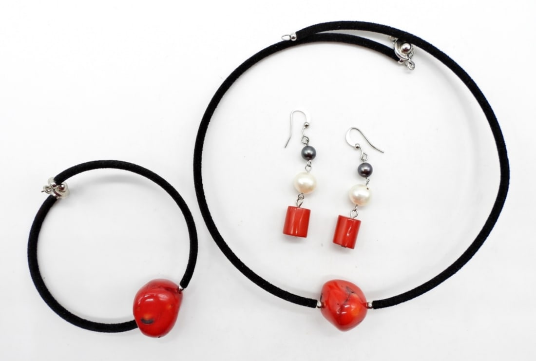 RED JASPER NECKLACE, BRACELET & EARRING (1 of 2)