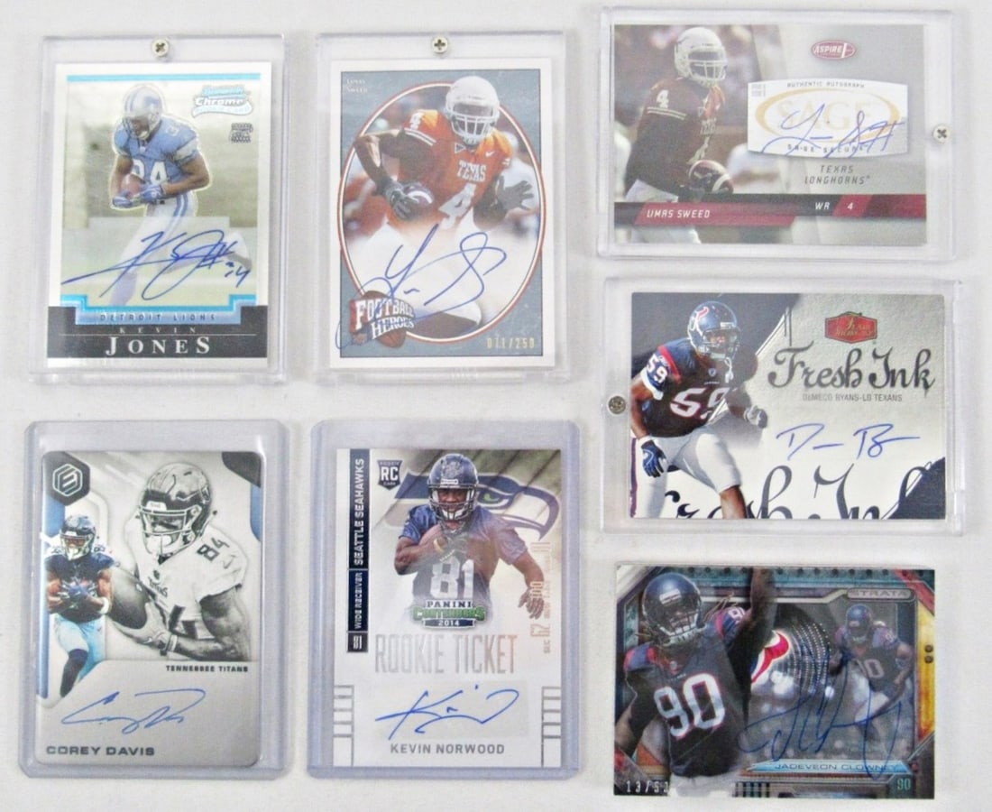 (7) AUTHENTIC FOOTBALL PLAYERS AUTOGRAPHS (1 of 2)