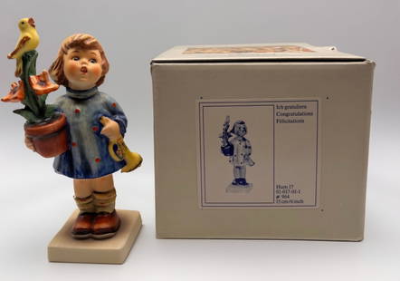 Hummel "Congratulations" #964 Figurine: Original Box. Goebel "Congratulations" Hum 17 01-017-01-1 # 964 6" tall. 1971