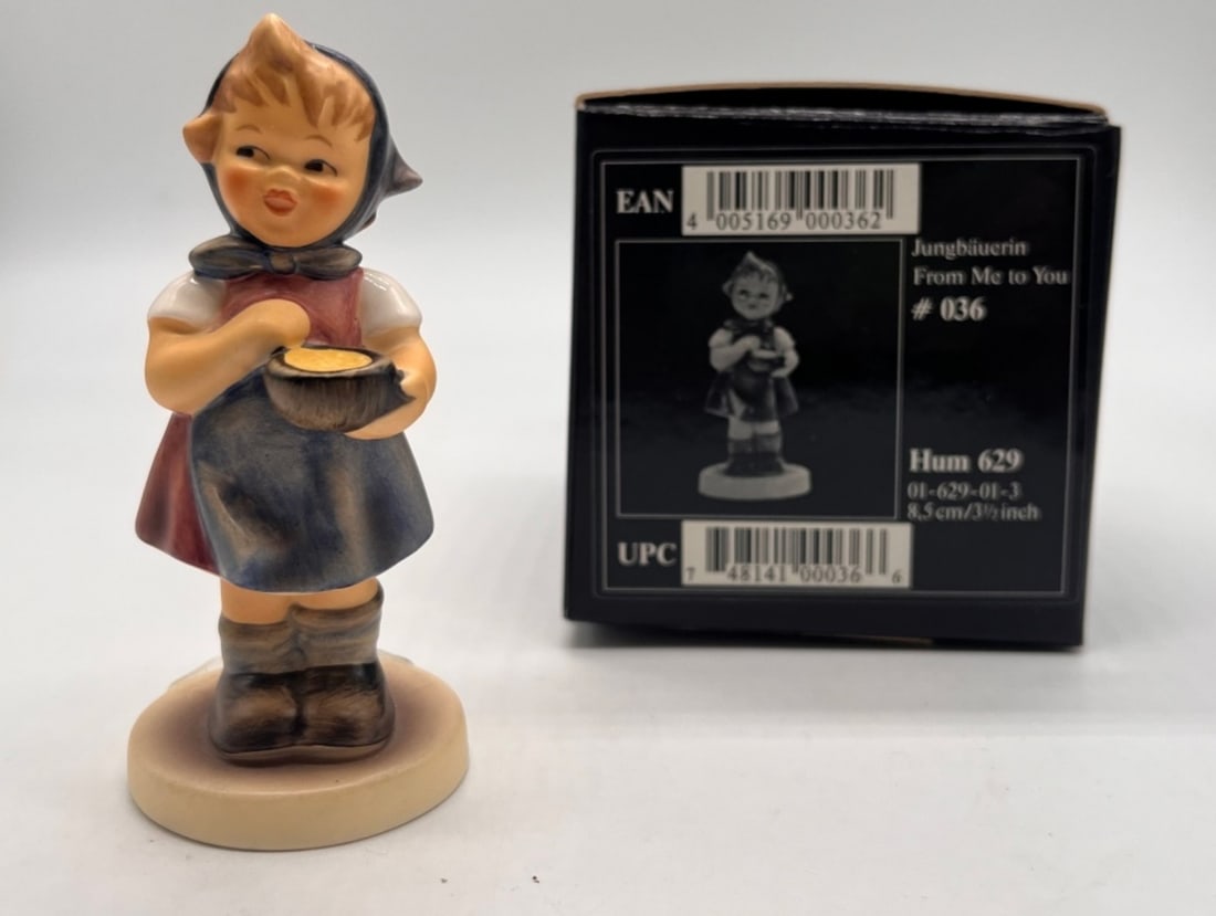 Hummel "From Me to You" #036 Figurine: Original Box. Goebel Hummel Exlusive Edition. "From Me to You" #036. Hum 629 01-629-01-3 3.5" tall 1992