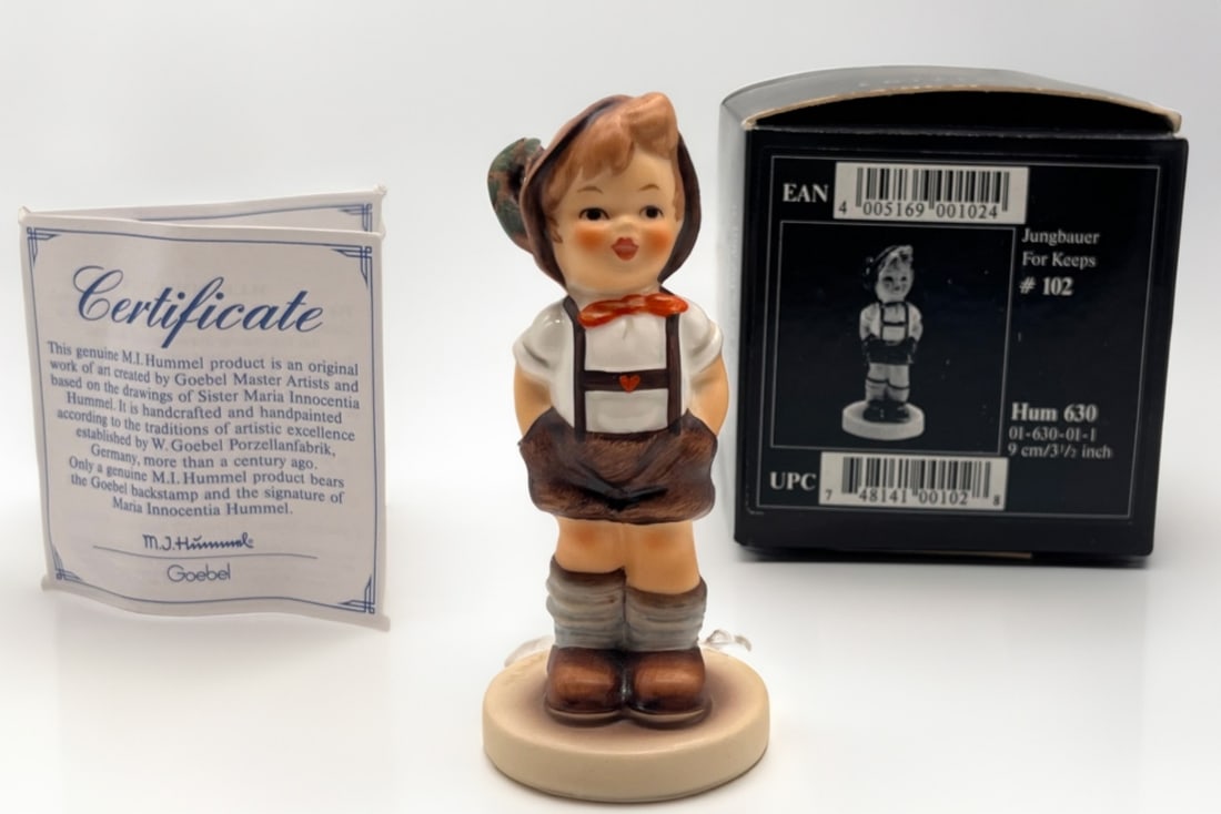 Hummel "For Keeps" #102 Figurine: Goebel Hummel Exclusive Edition. Original Box. Comes with COA. "For Keeps" #102 Hum 630 01-630-1 3.5"