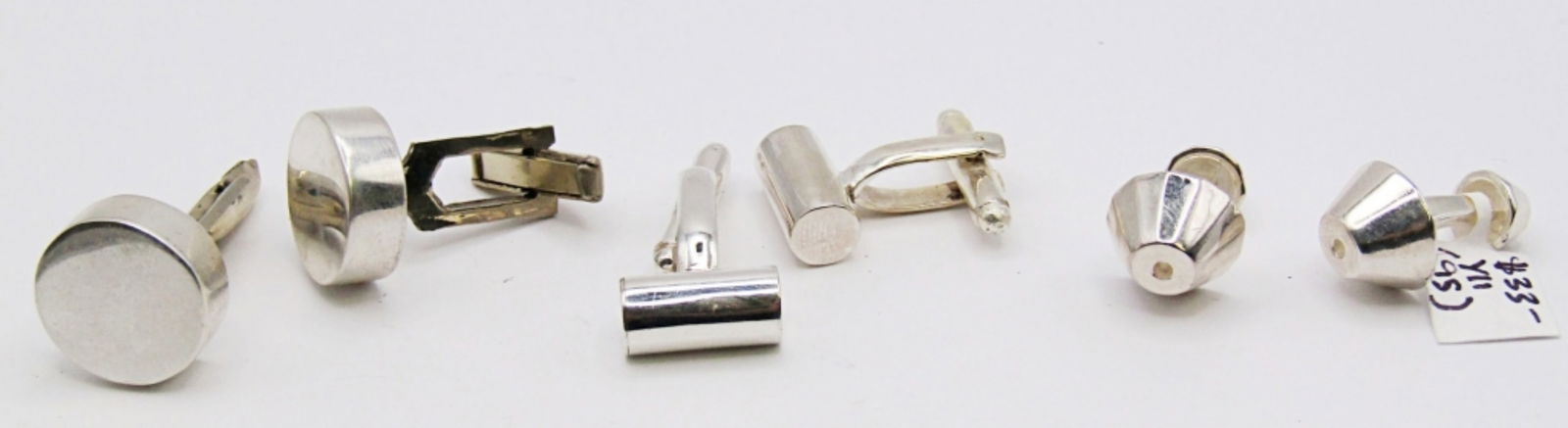 (3) PAIRS MENS STERLING CUFFLINKS (1 of 2)