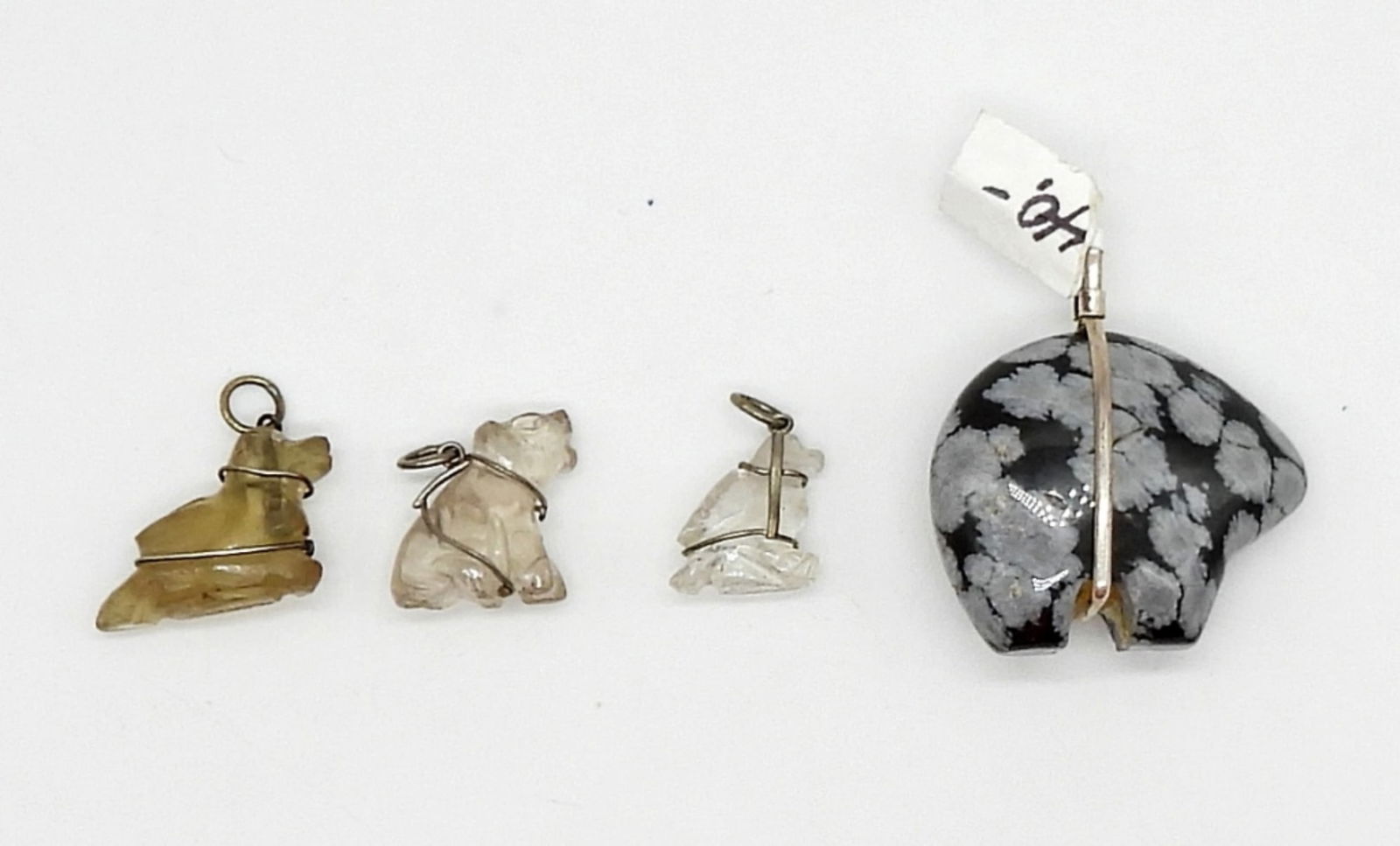 (4) PENDANTS, STERLING, ZUNI BEAR (1 of 2)