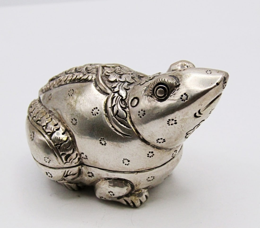 STERLING FROG TRINKET BOX (1 of 3)