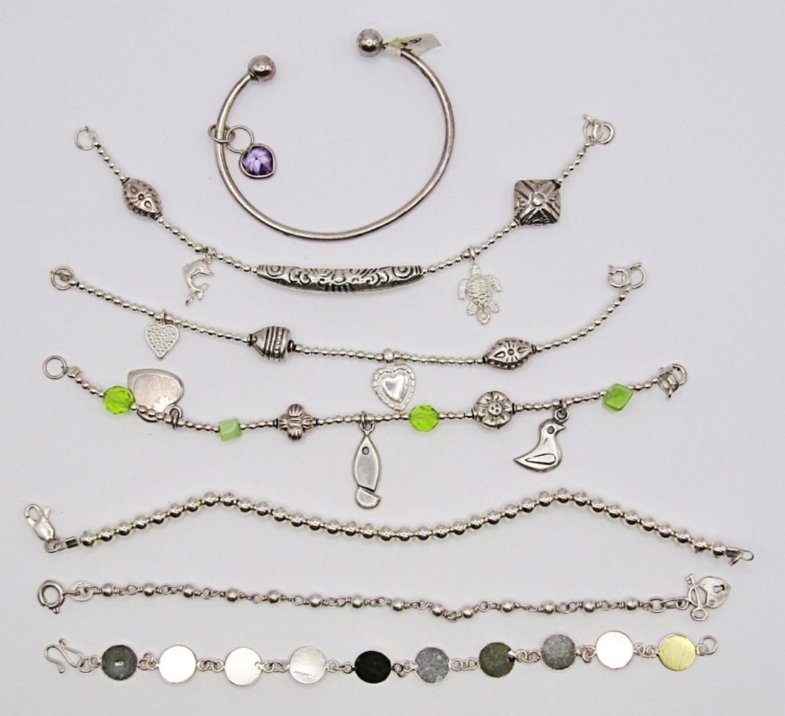 (7) CHILDREN STERLING BRACELETS (1 of 2)