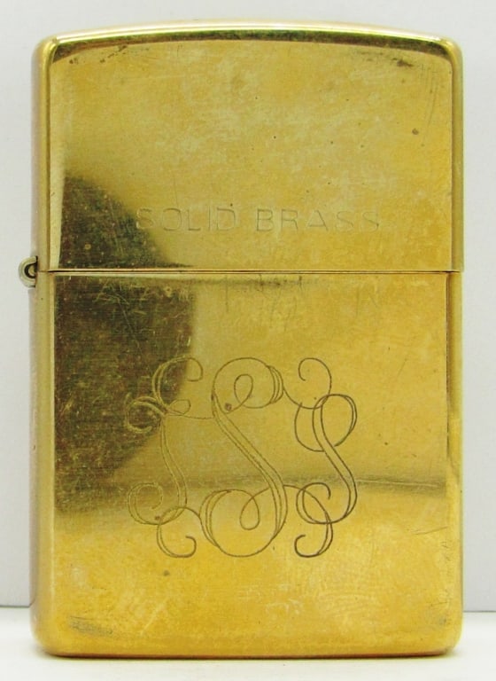 1996 Solid Brass Unfired Zippo Lighter: "TSS" Etched on Front; High Polish Solid Brass Finish; Unfired!