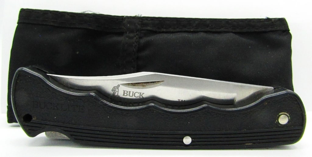 1994 Buck Work-Man 426 Bucklite Pocketknife: With Fabric Holder; Used Condition.