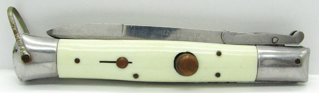 Rizzuto Estileto Milano Push Button Pocket Knife: Used Condition.