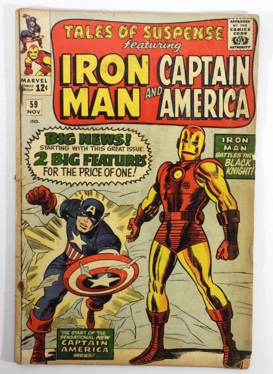 1964 TALES OF SUSPENSE #59 F/G: First Captain America solo story in the Silver Age, 1st appearance of Jarvis, the Avengers' butler