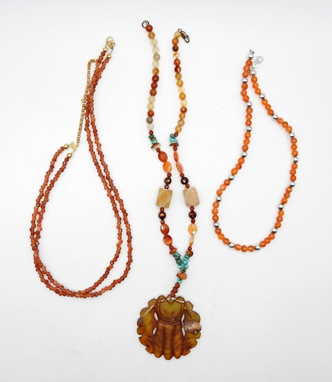 (3) STERLING BEADED TURQUOISE NECKLACES (1 of 2)