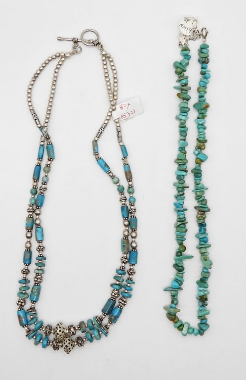 (2) STERLING & TURQUOISE NECKLACES - 925 (1 of 2)