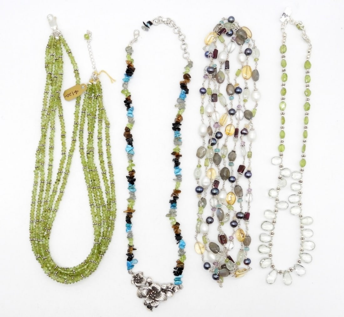 (4) STERLING & NATURAL STONE NECKLACES (1 of 2)