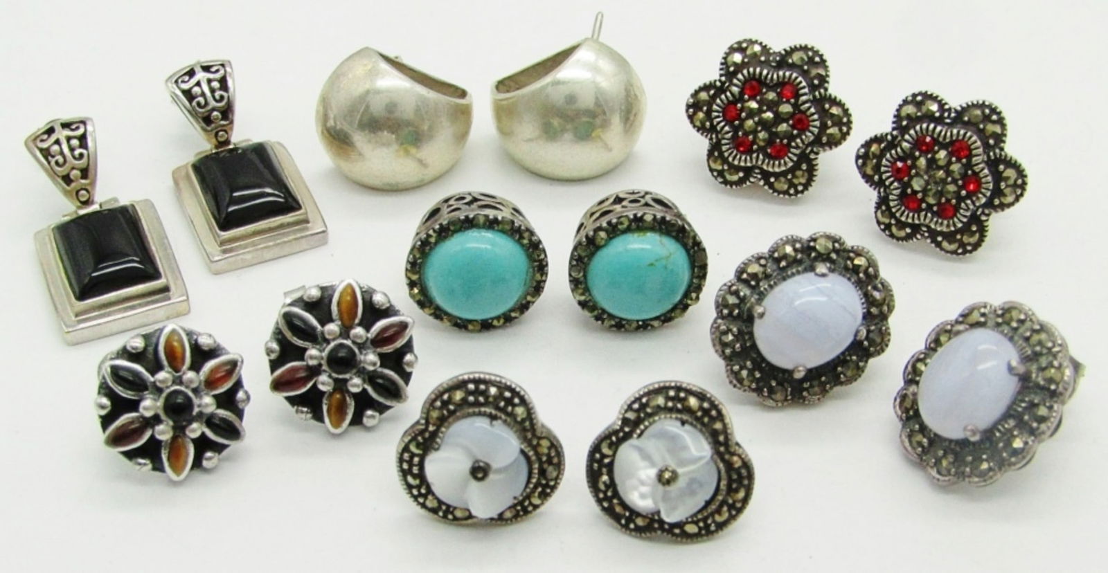 (7) Pairs of Pierced Sterling Silver Earrings (1 of 2)