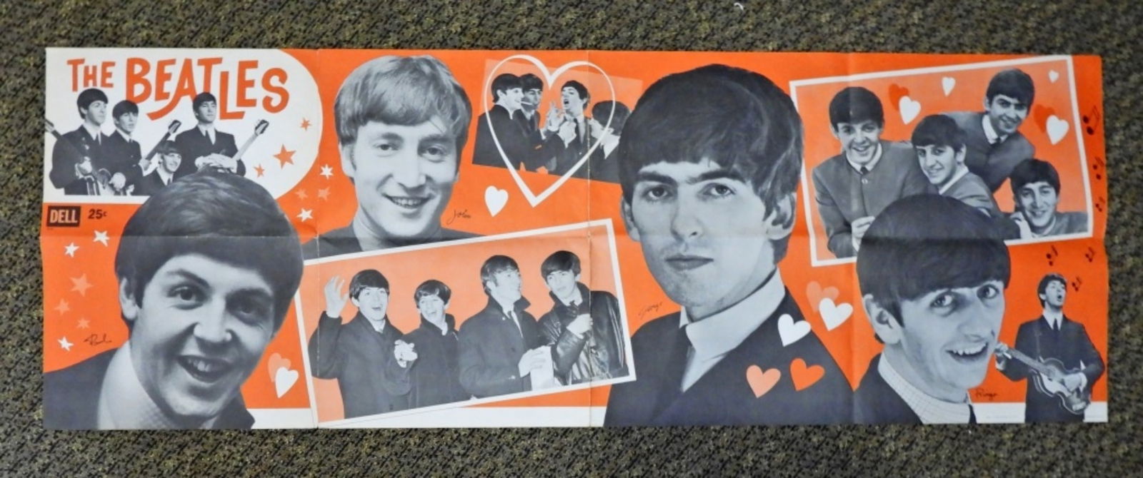 THE BEATLES DELL POSTER 02130: 52 3/4? X 18 3/4? - 1964 ORIGINAL