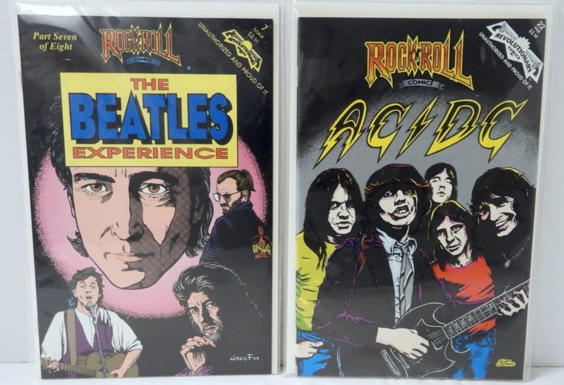 (2) ROCK-N-ROLL COMICS: AC/DC & BEATLES: NICE CONDITION