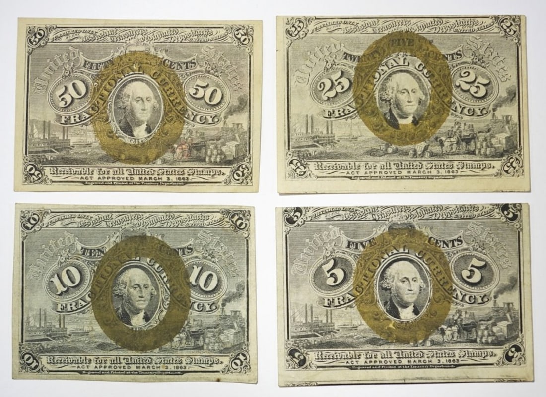 (4) PIECE SET FRACTIONAL CURRENCY- UNC (1 of 2)