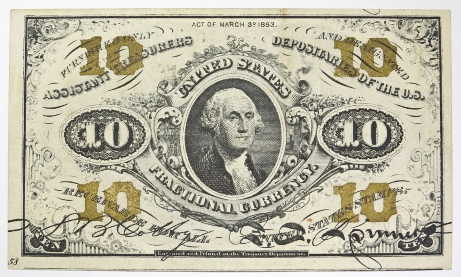 TEN CENTS FRACTIONAL CURRENCY PIECE (1 of 2)