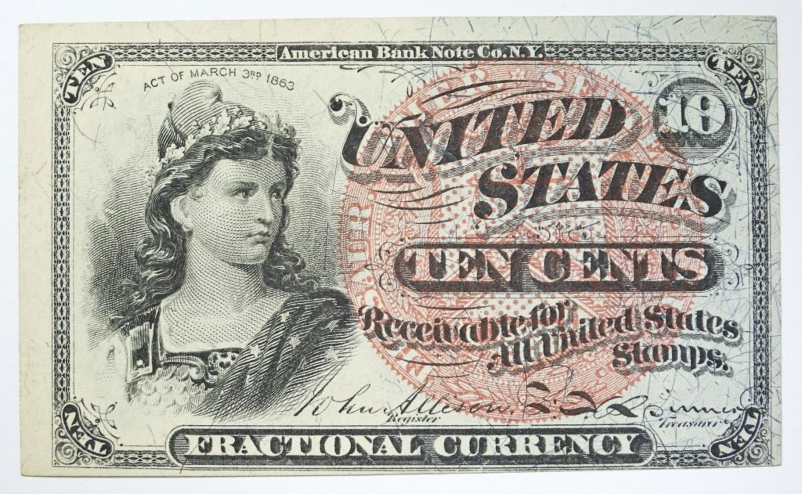 TEN CENTS FRACTIONAL CURRENCY PIECE (1 of 2)