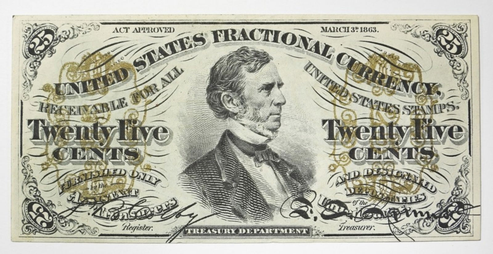 TWENTY-FIVE CENTS FRACTIONAL CURRENCY (1 of 2)