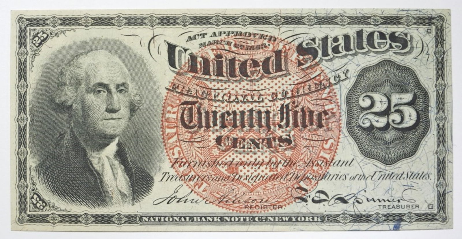 TWENTY-FIVE CENTS FRACTIONAL CURRENCY (1 of 2)