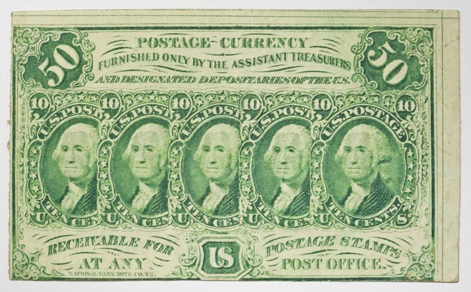 FIFTY CENTS POSTAGE CURRENCY PIECE (1 of 2)