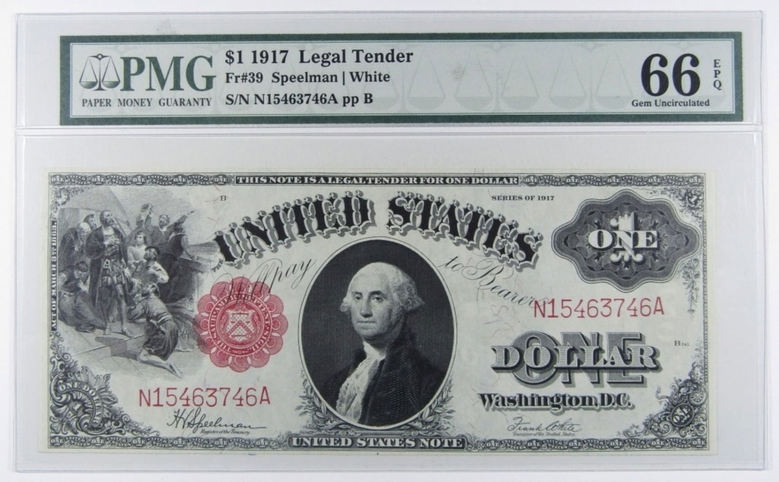 1917 $1 Fr #39 LEGAL TENDER PMG 66 EPQ (1 of 2)