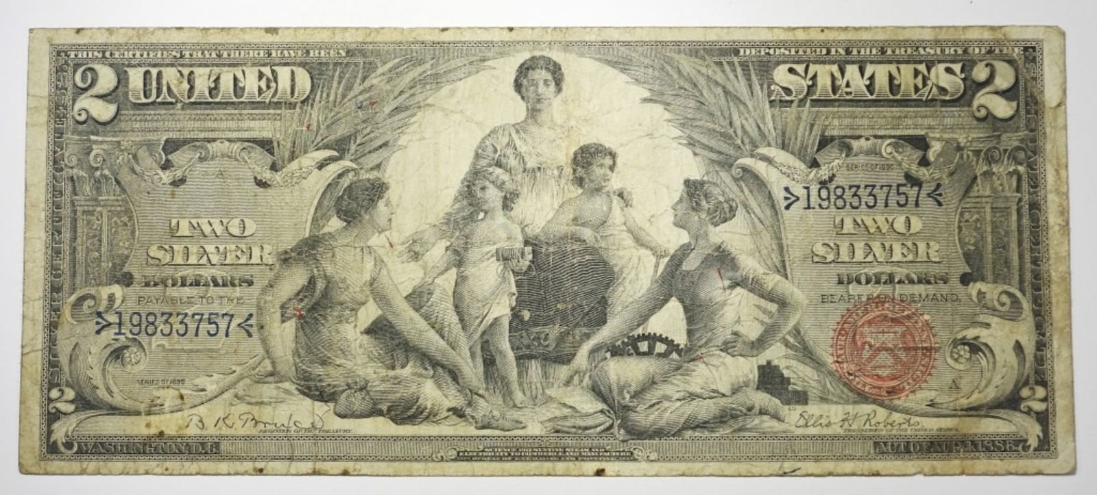 1896 $2 "EDUCATIONAL" SILVER CERTIFICATE (1 of 2)