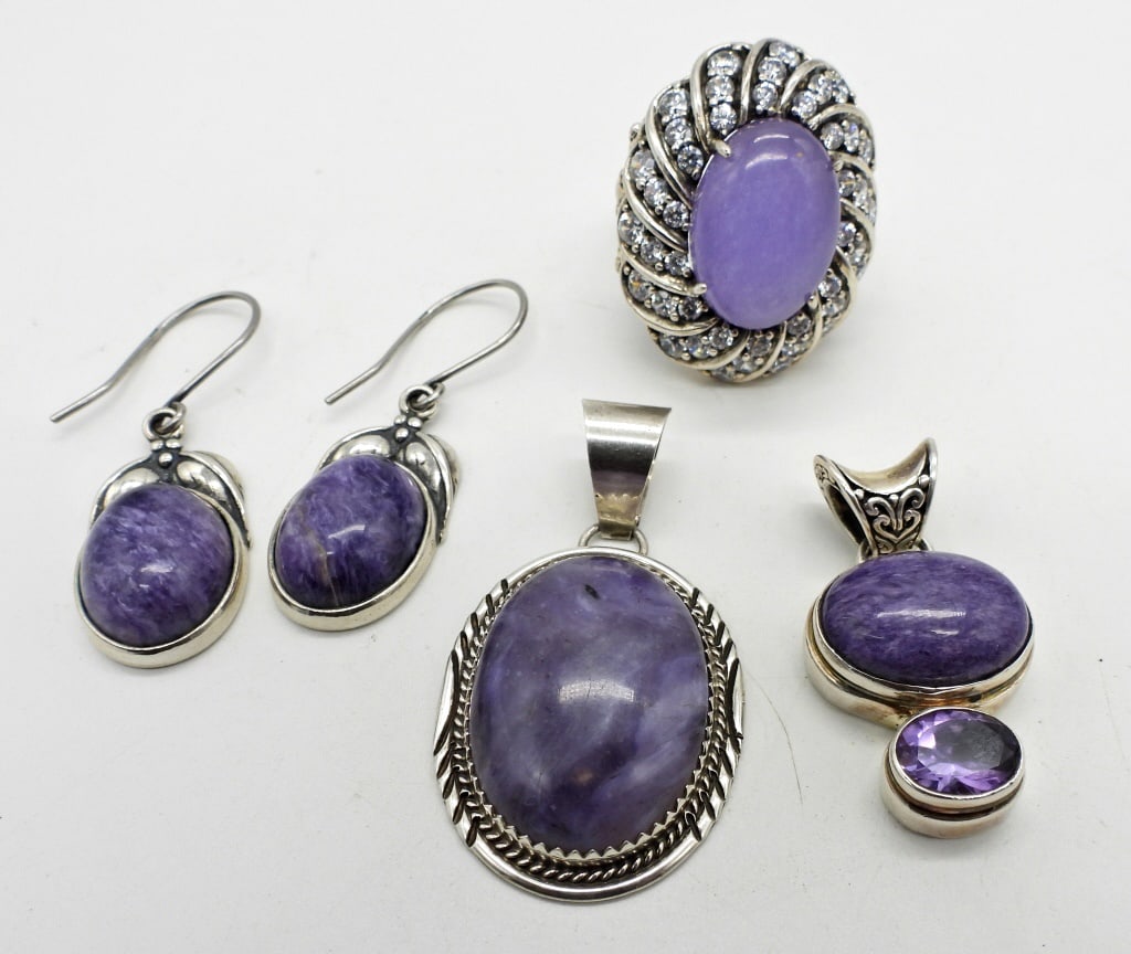 STERLING NATURAL STONE PENDANTS, EARRINGS,RING (1 of 3)