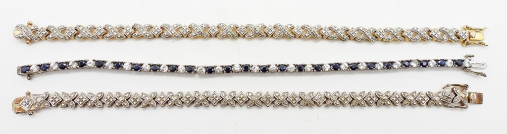 (3) STERLING TENNIS BRACELETS (1 of 2)