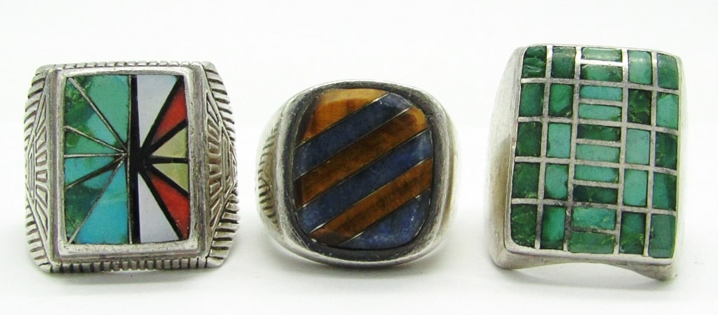 (3) Sterling Southwest Men's Rings (1 of 5)