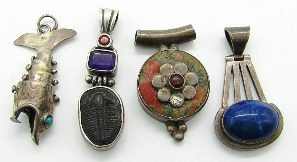(4) Southwest Sterling Necklace Pendants (1 of 2)
