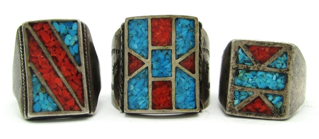 (3) Vintage Navajo Sterling Silver Rings (1 of 5)