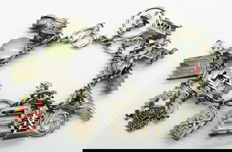 Vintage Sterling Silver Charm Bracelet: 7" Length, 17 Charms Total, Marked 1/20 12K GF, Sterling, 925; 27.2 dwt.