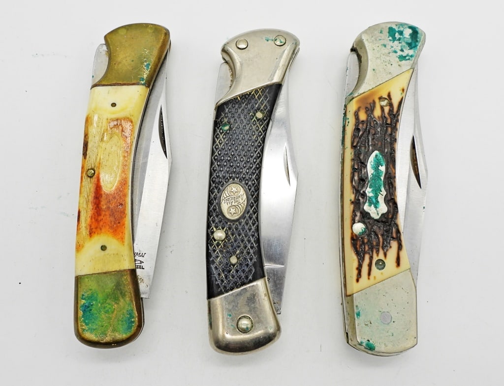 (3) Vintage Large Folding Pocket Knives (1 of 5)