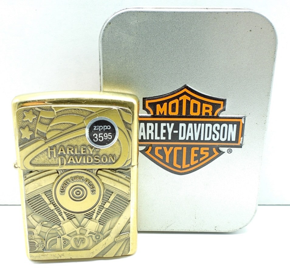 1999 SEALED HARLEY DAVIDSON BRASS ZIPPO LIGHTER (1 of 3)