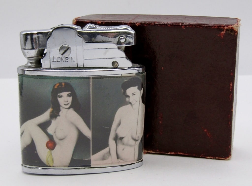 VINTAGE LONGIN PINUP GIRLS LIGHTER: IN BOX.